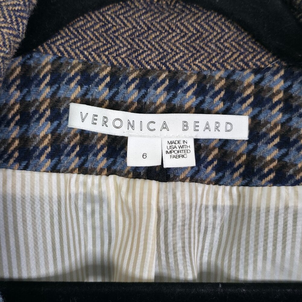 Veronica Beard Faustine Blazer Houndstooth Blue M… - image 5